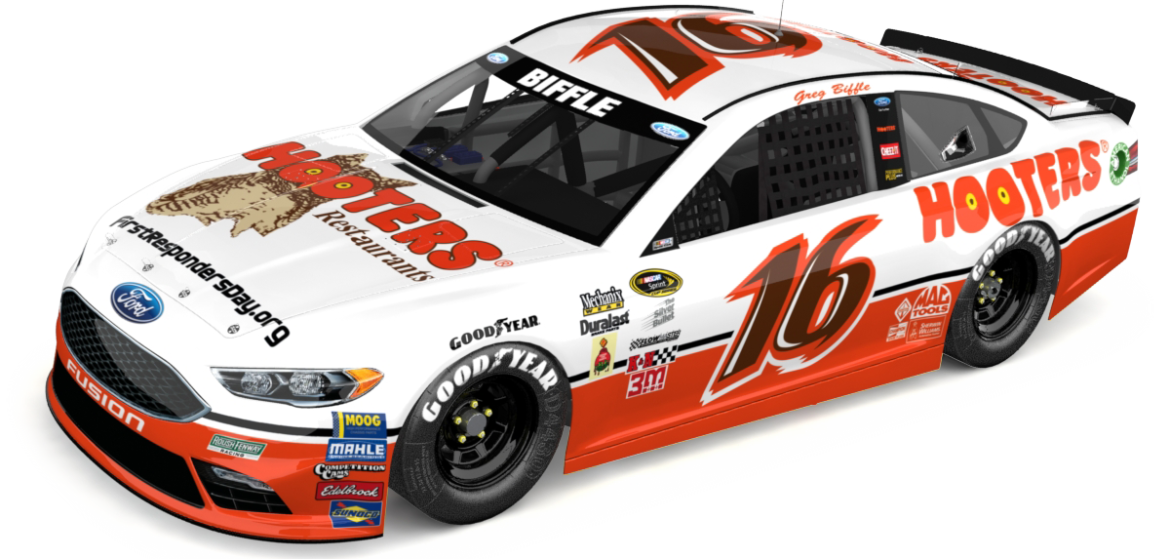 Biffle Teams with Hooters to Promote National First Responders Day with Darlington Throwback Scheme