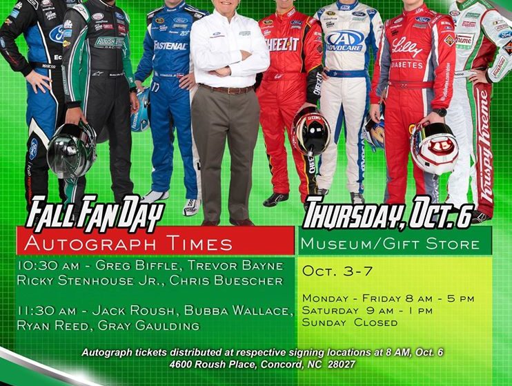 Roush Fenway Racing to Host Annual Fall Fan Day on October 6