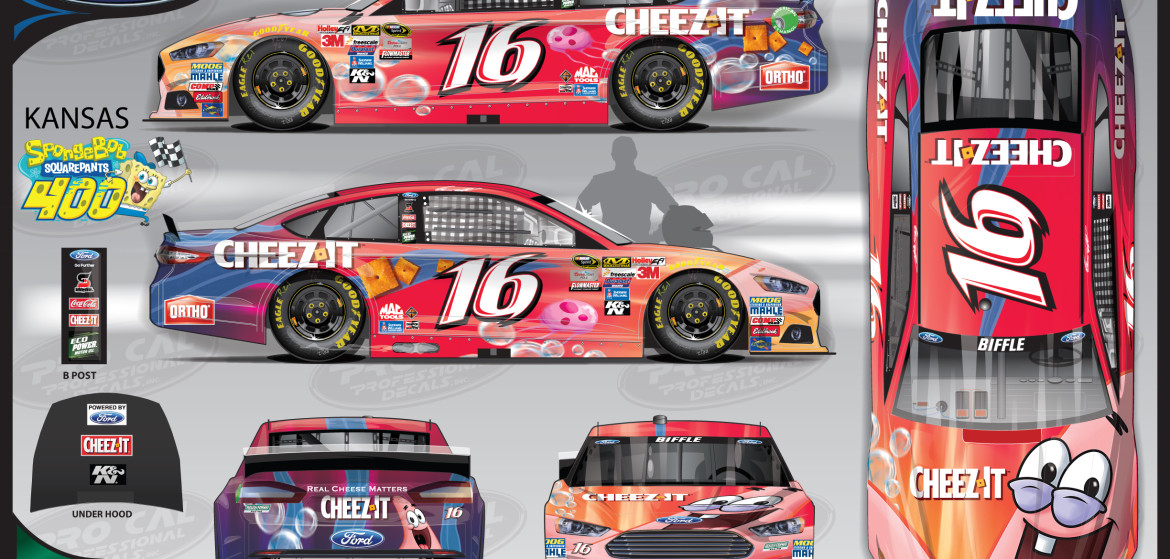 Biffle Rides To Kansas With Patrick Star On Car