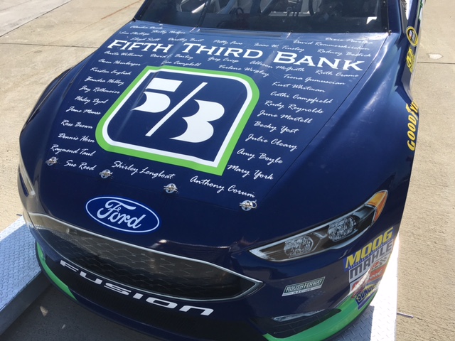 STENHOUSE AND FIFTH THIRD BANK STAND UP TO CANCER WITH SPECIAL PAINT SCHEME