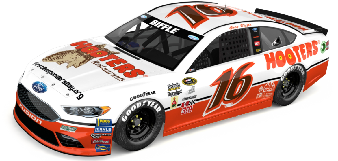 Biffle Teams with Hooters to Promote National First Responders Day with Darlington Throwback Scheme