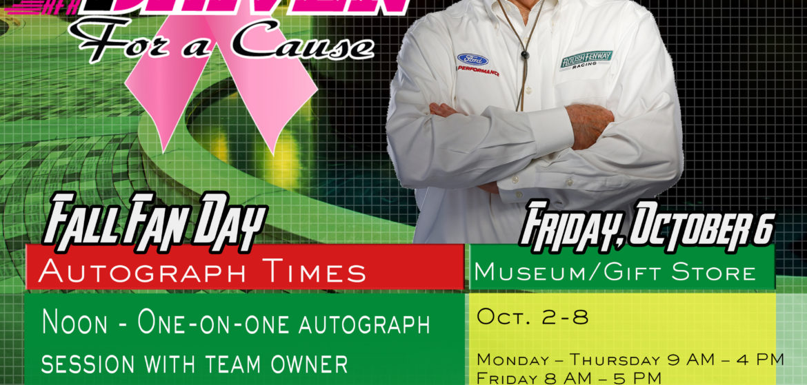 Roush Fenway Racing to Host Annual Fall Fan Day on Friday, October 6