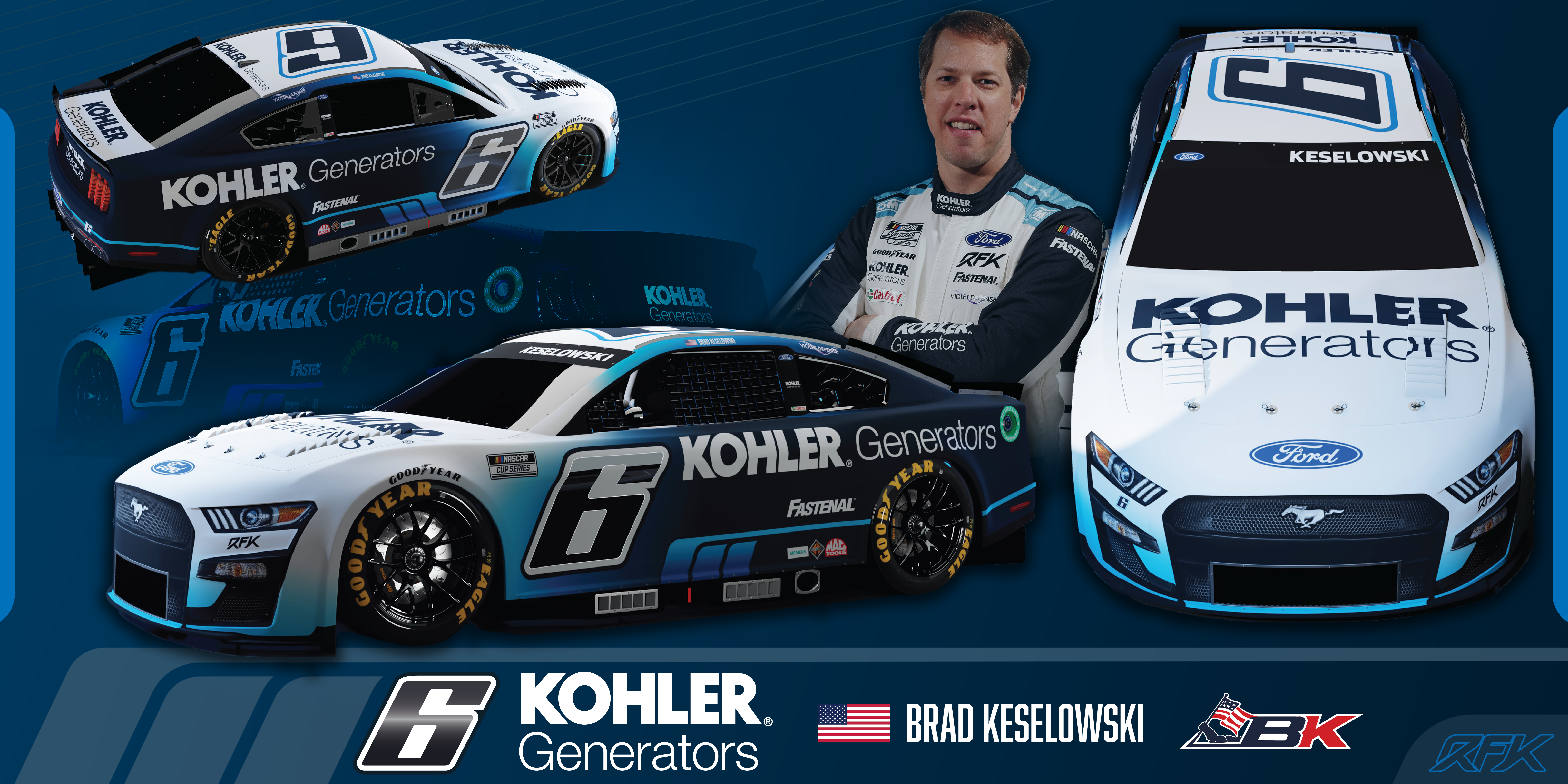 RFK, Kohler Generators Announce Partnership Renewal as Anchor for No. 6 Team