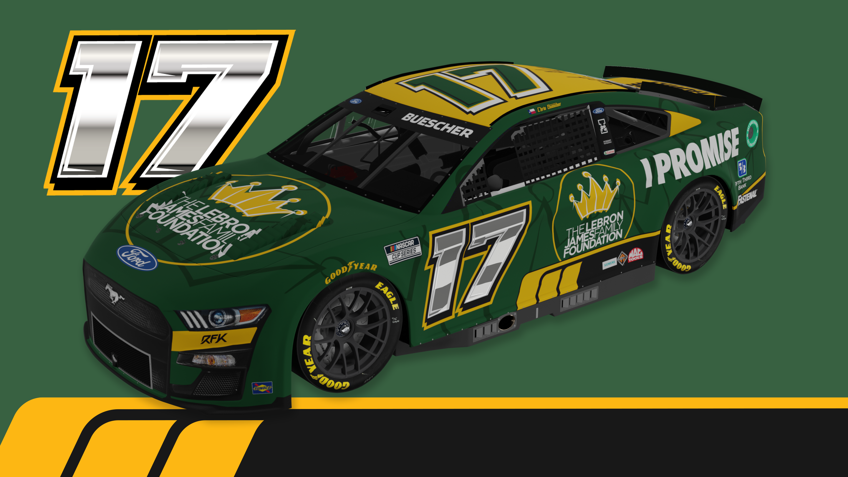 RFK Racing to Feature LeBron James Family Foundation on Chris Buescher’s No. 17 Ford for NASCAR Race at Michigan