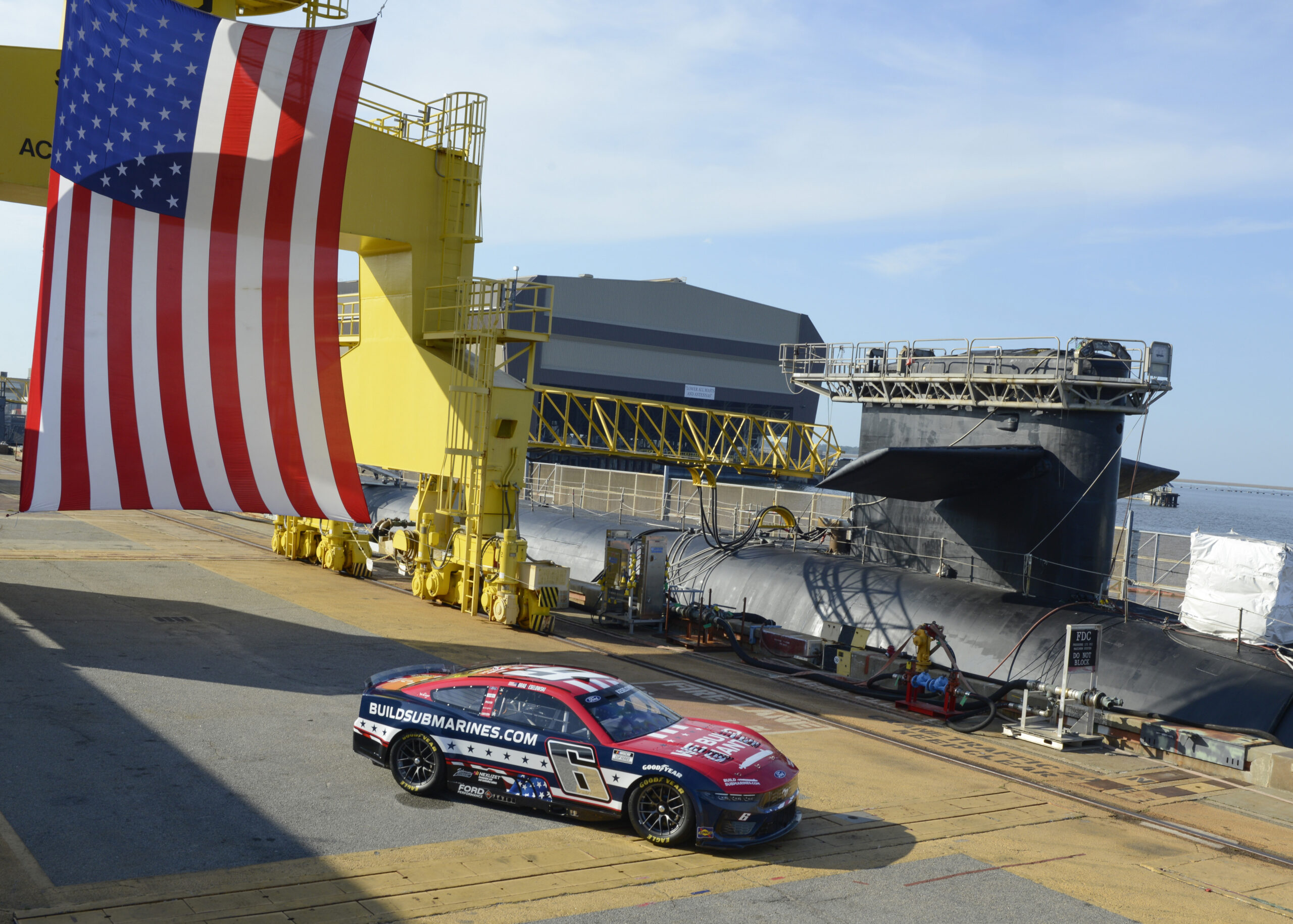 Brad Keselowski Visits Naval Submarine Base Kings Bay to Unveil Special Patriotic Paint Scheme on No. 6 BuildSubmarines.com Ford